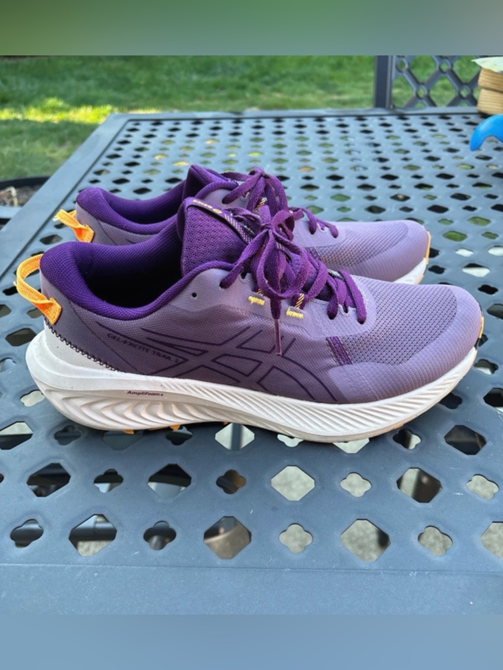 ASICS Purple and Yellow Women's Running Sneakers
